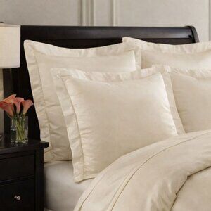 Empire Silk Euro Sham 26x26 Eggshell Machine Washable Silk Blend Peri Homeworks